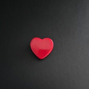 Vintage Red Heart-Shaped Brooch
